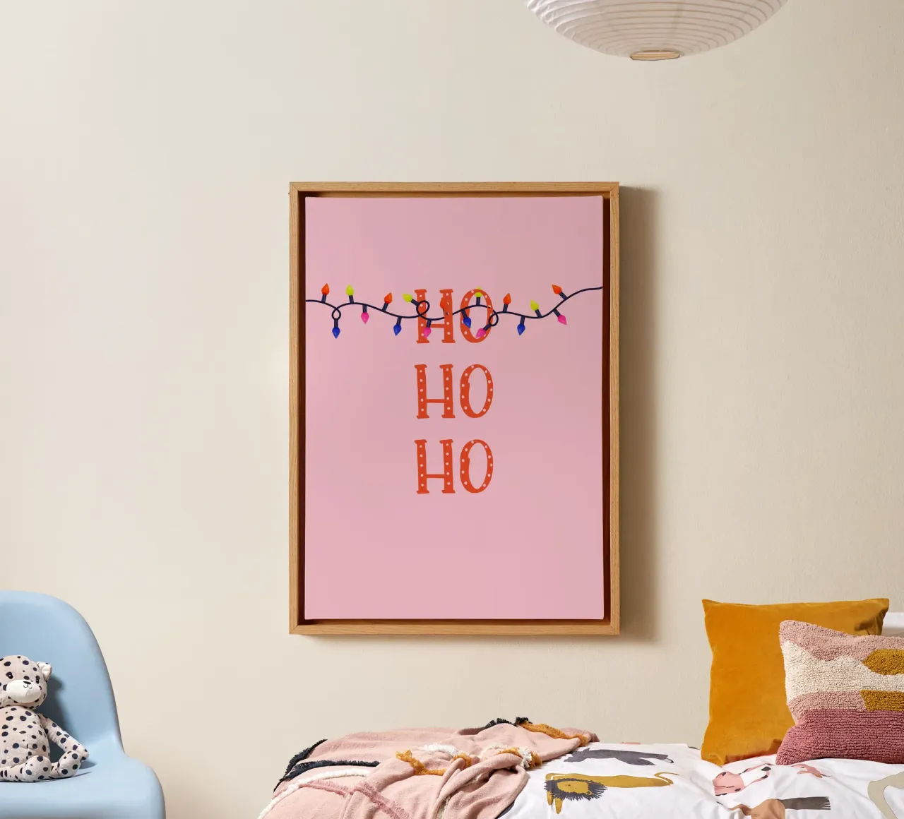 HO HO HO Christmas Lights Art canvas by EverLuvv Studio