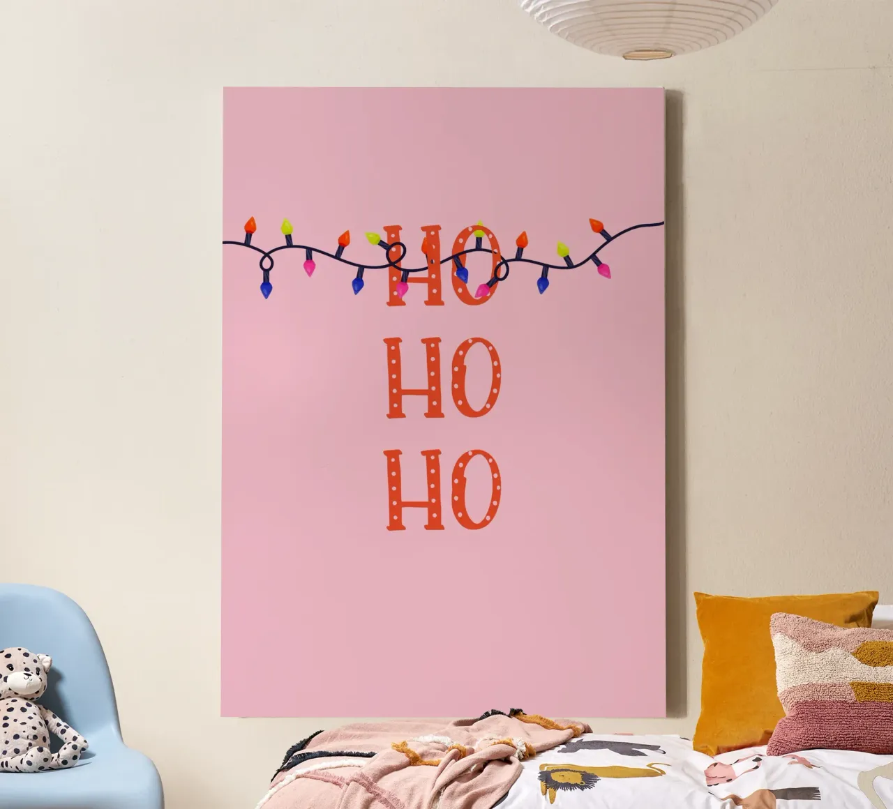 HO HO HO Christmas Lights Art canvas by EverLuvv Studio