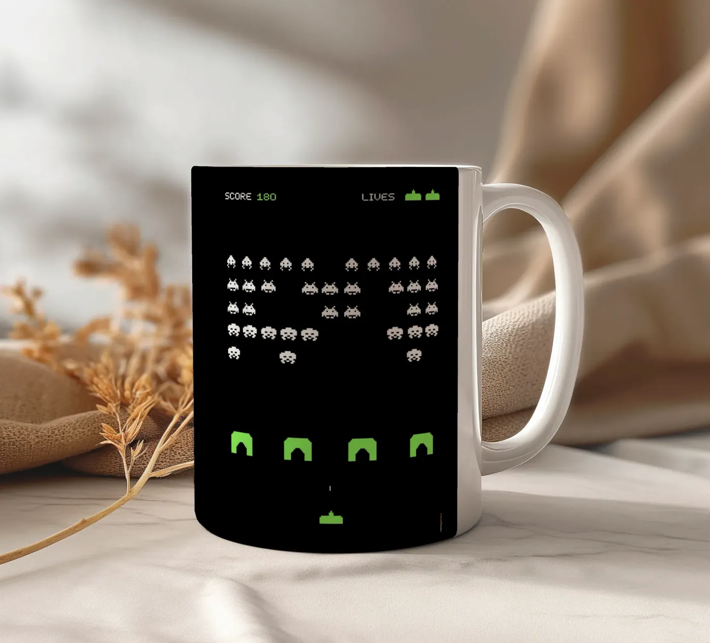 Space Invaders tazza in ceramica da Rafa Gomes