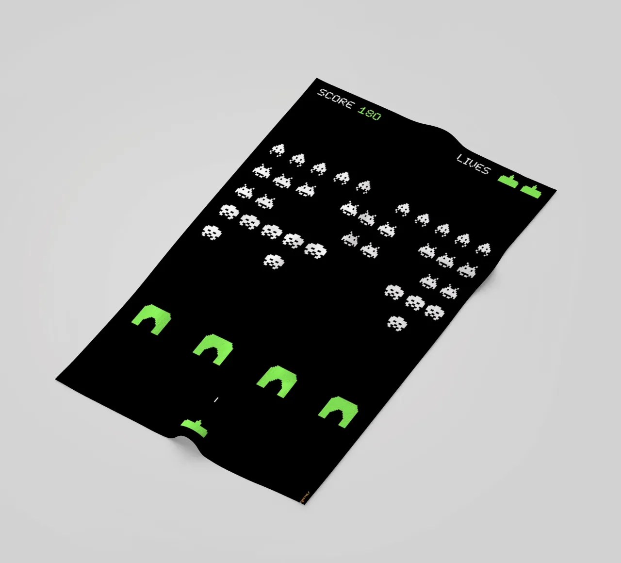 Space Invaders beach towel by Rafa Gomes