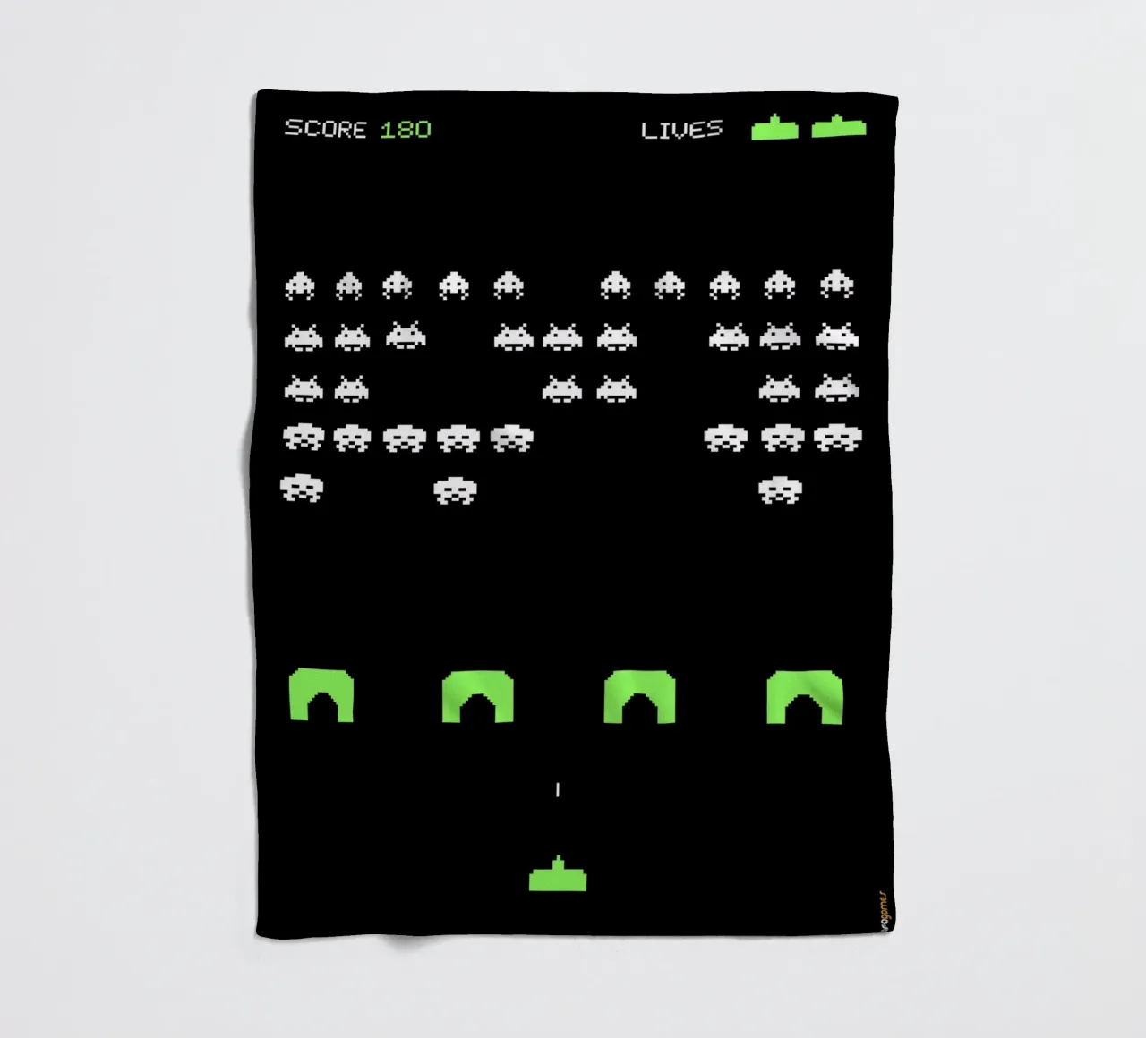 Space Invaders fleece blanket by Rafa Gomes
