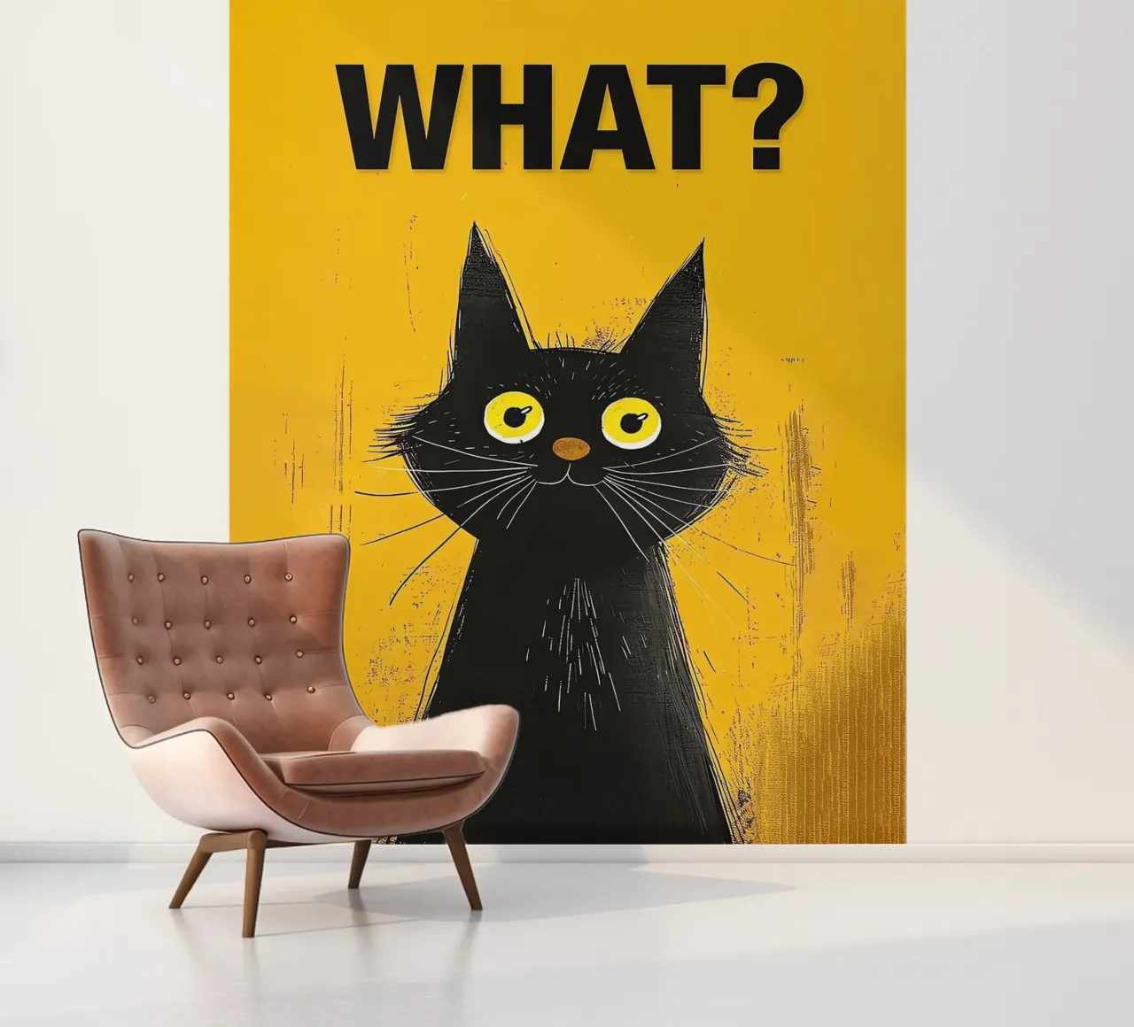 Verwarde Kitty fotobehang van Reece Scott