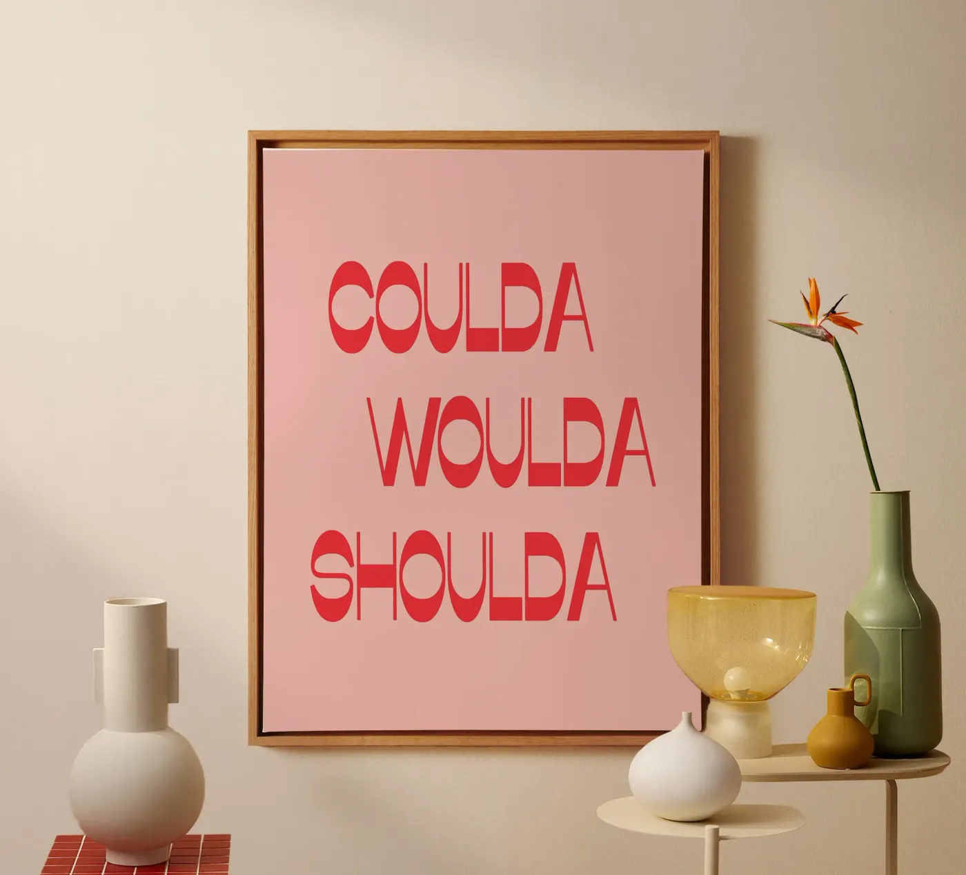 coulda woulda shoulda canvas van Amanda Khan