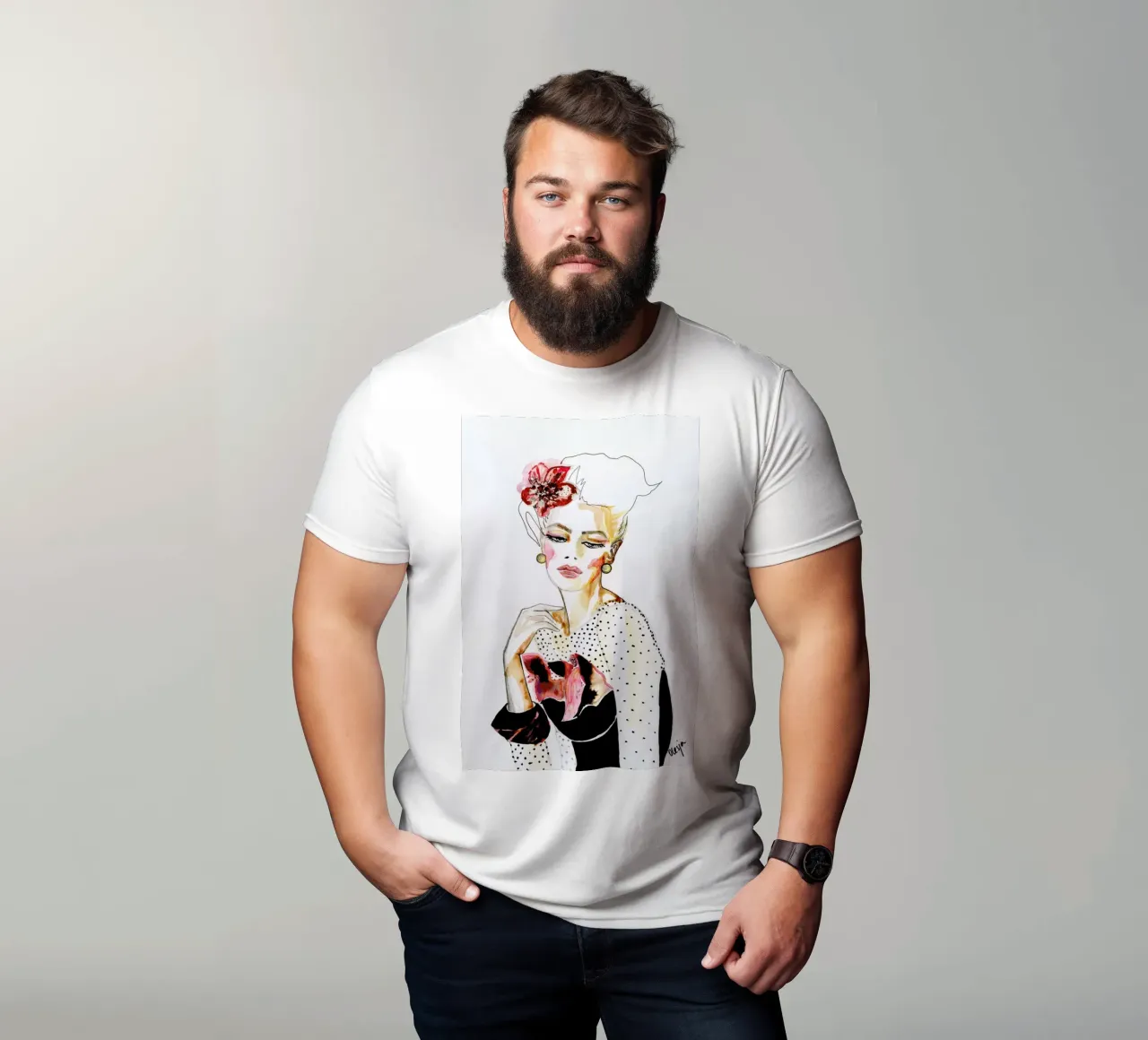 Orchid t-shirt by Olesja Hännikäinen