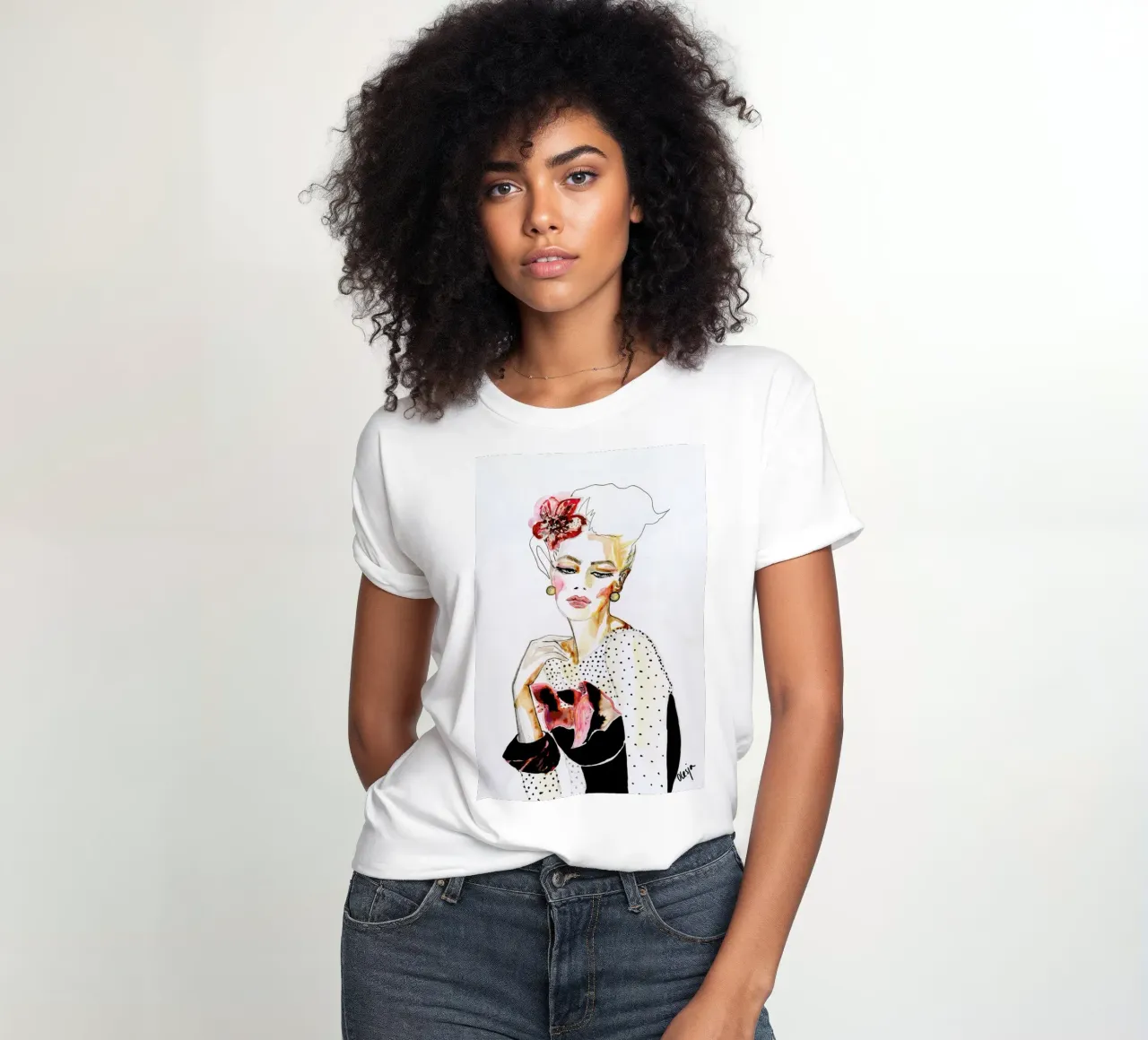 Orchid dames t-shirt getailleerd van Olesja Hännikäinen