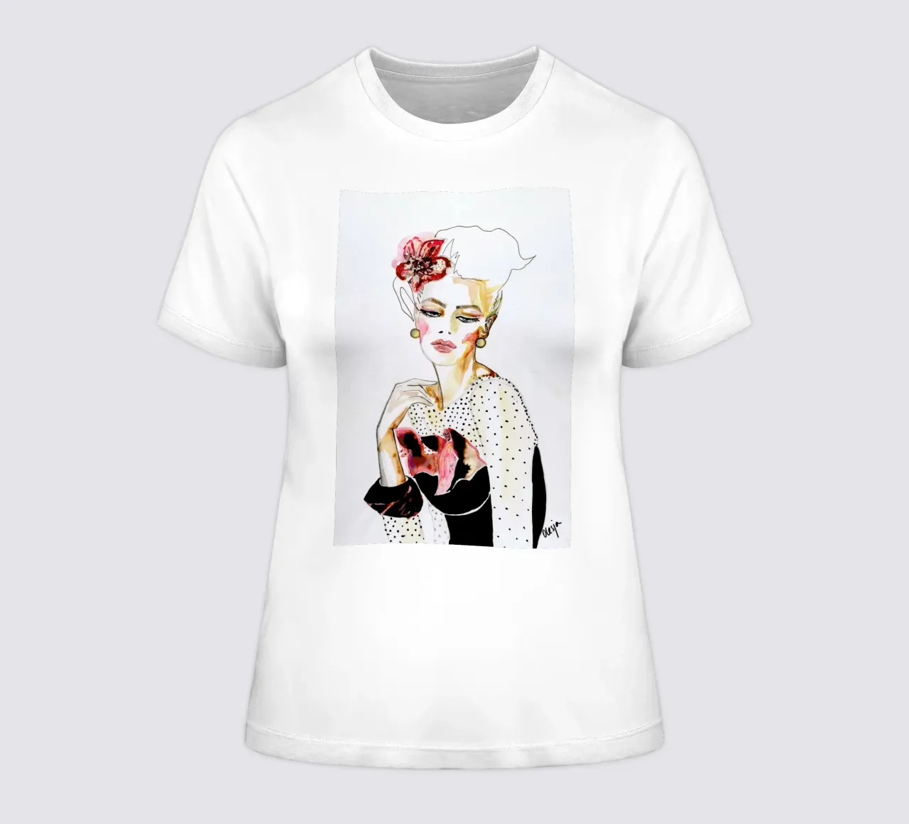 Orchid dames t-shirt getailleerd van Olesja Hännikäinen