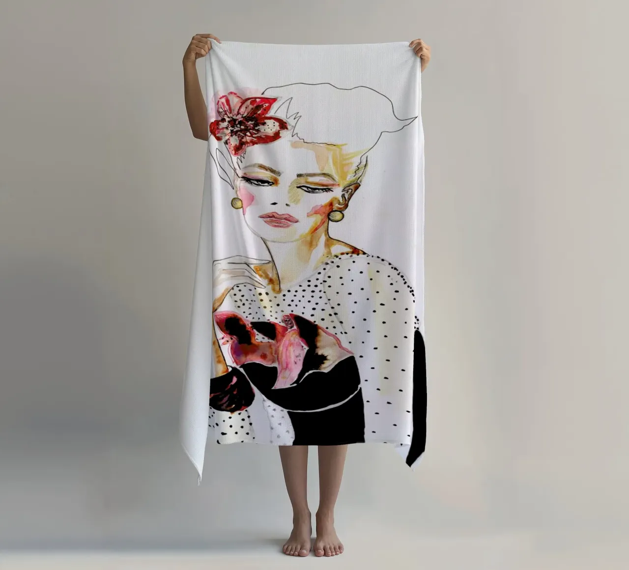 Orchid beach towel by Olesja Hännikäinen