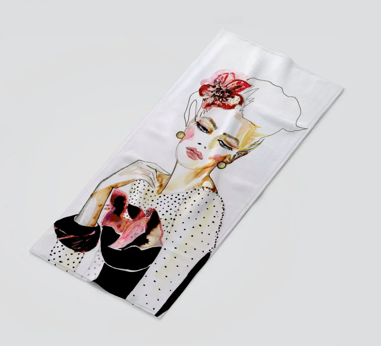 Orchid beach towel by Olesja Hännikäinen