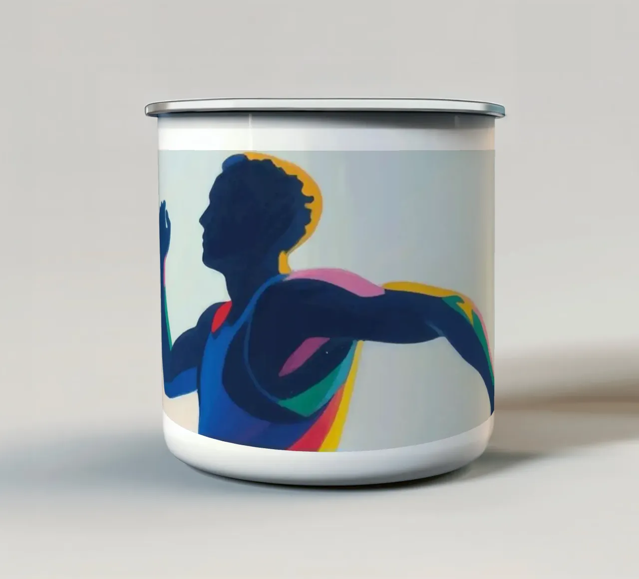 atleet hoog springen emaille mok van Slash Shop