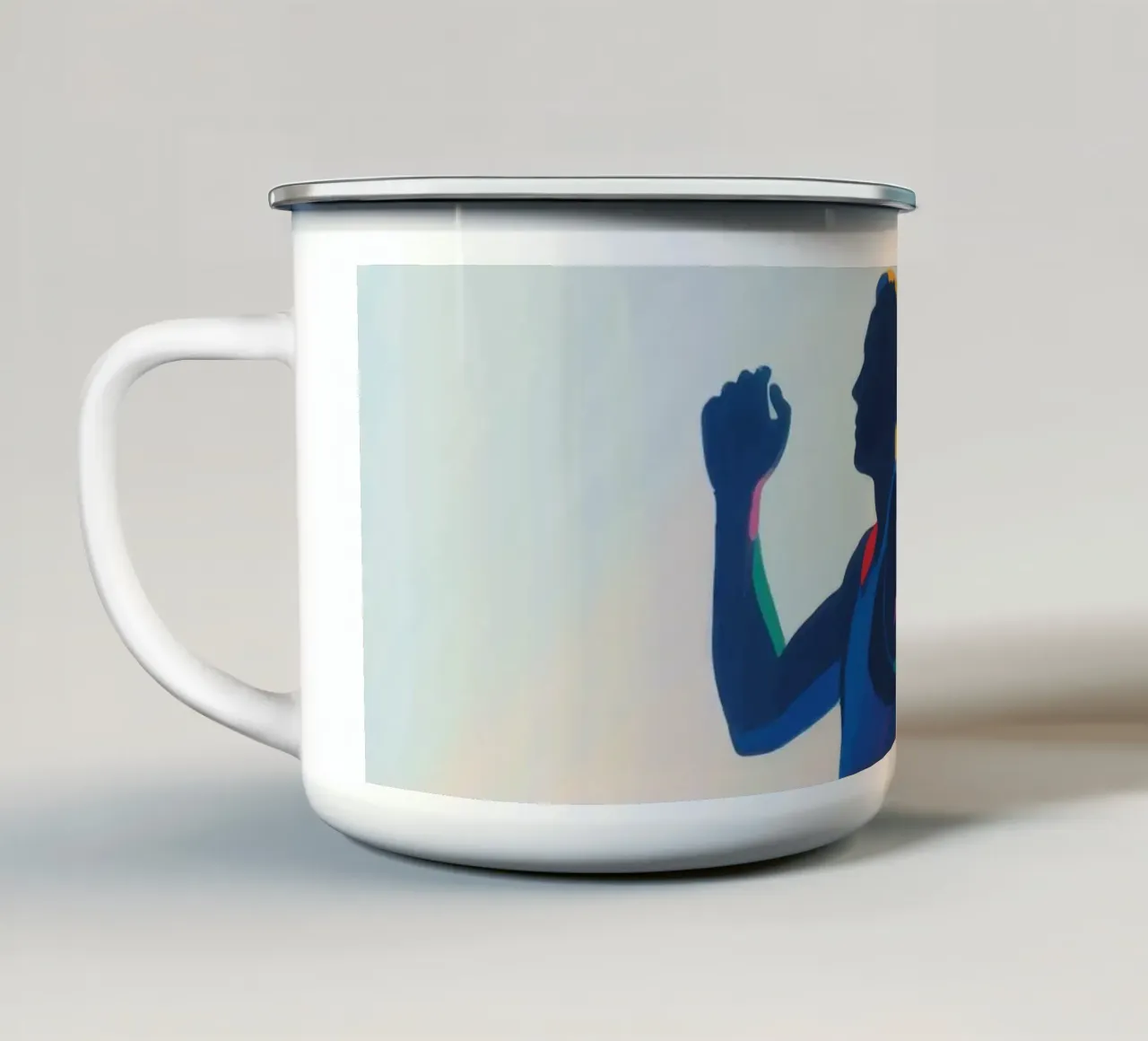 atleet hoog springen emaille mok van Slash Shop