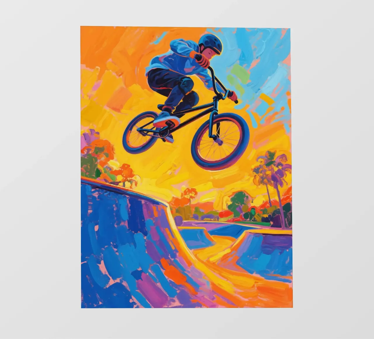 Ciclista di BMX a metà corsa in aria pellicola backlit da Slash Shop