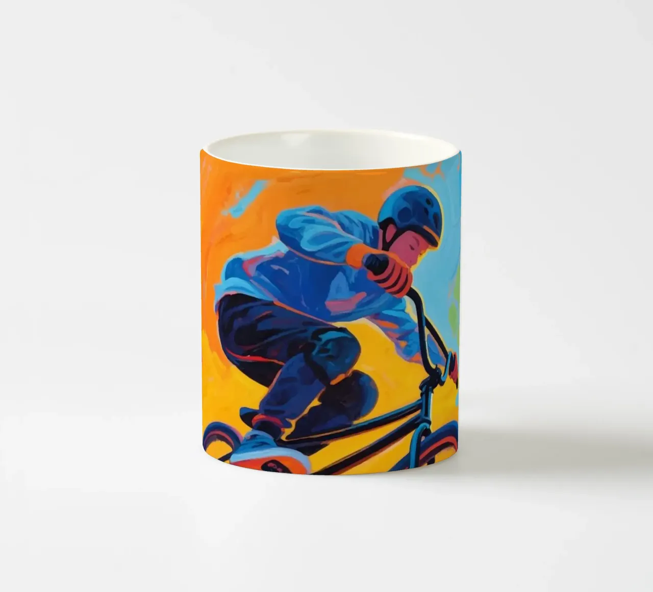 Ciclista di BMX a metà corsa in aria tazza in ceramica da Slash Shop