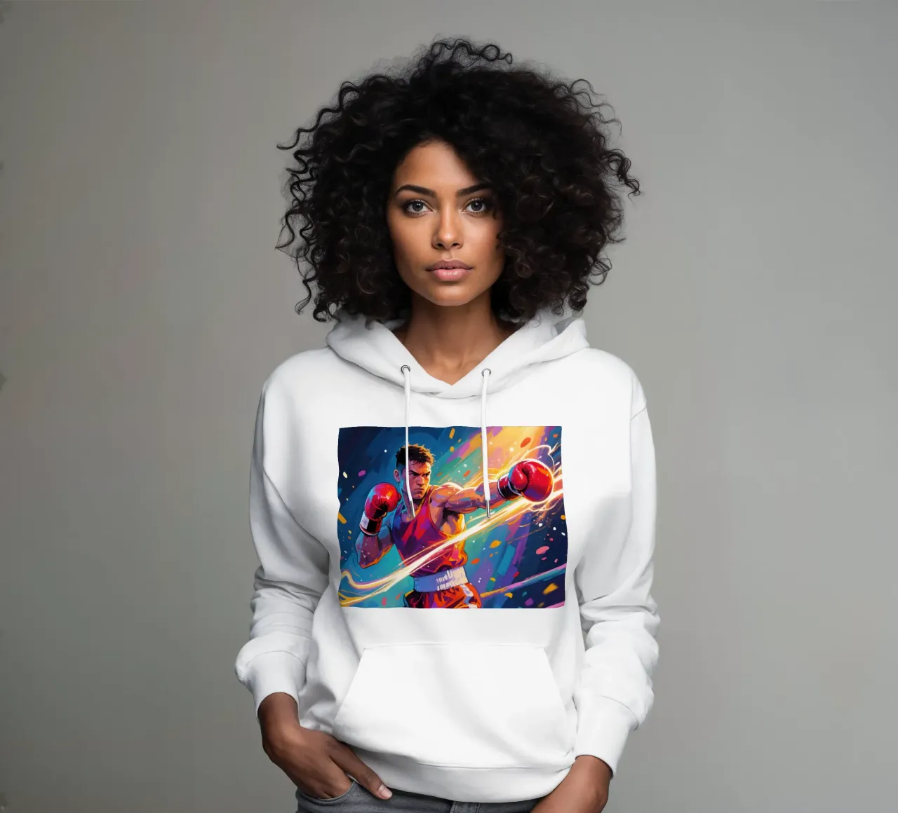 Pugile che colpisce un pugno felpa con cappuccio da Slash Shop