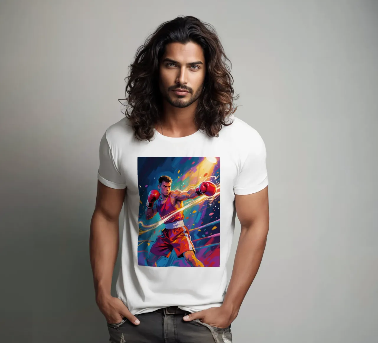 Pugile che colpisce un pugno t-shirt da Slash Shop