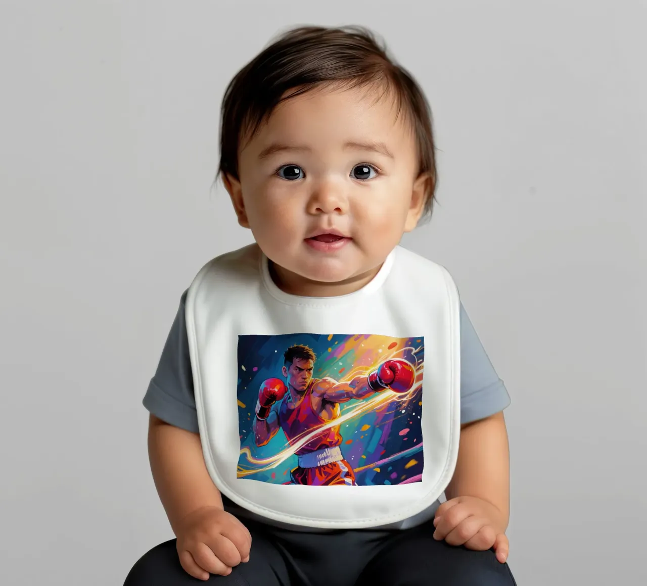 Pugile che colpisce un pugno bavaglino da Slash Shop