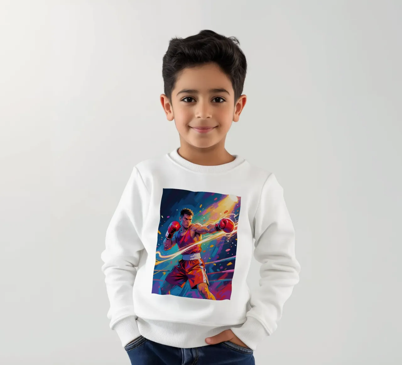 Pugile che colpisce un pugno felpa bambino da Slash Shop