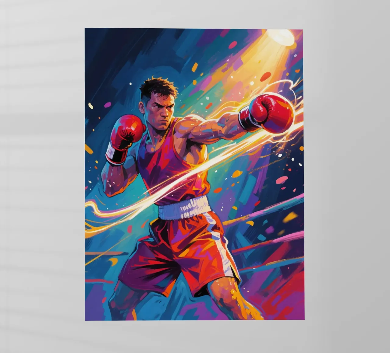 Pugile che colpisce un pugno pellicola backlit da Slash Shop