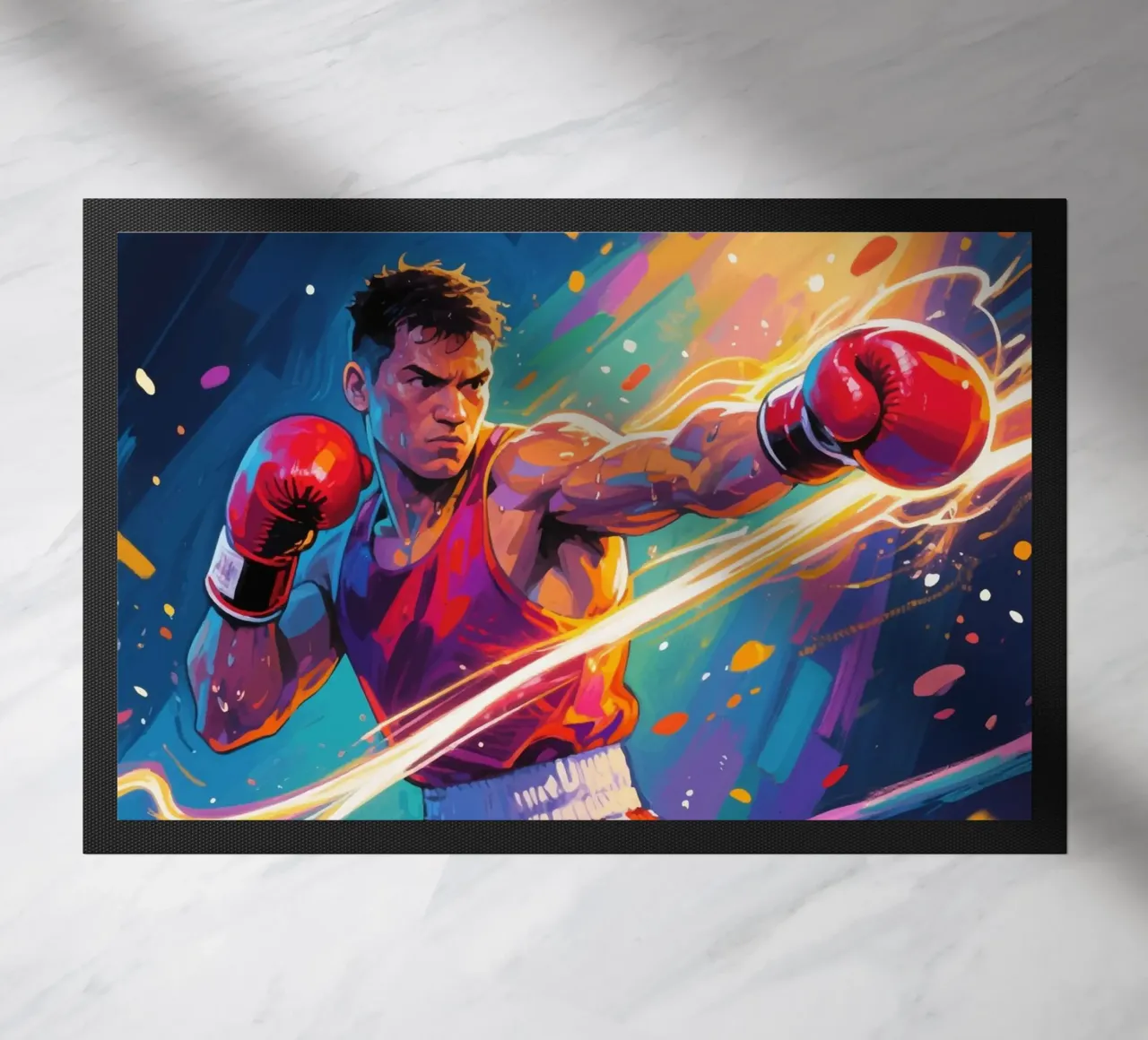 Pugile che colpisce un pugno zerbino da Slash Shop