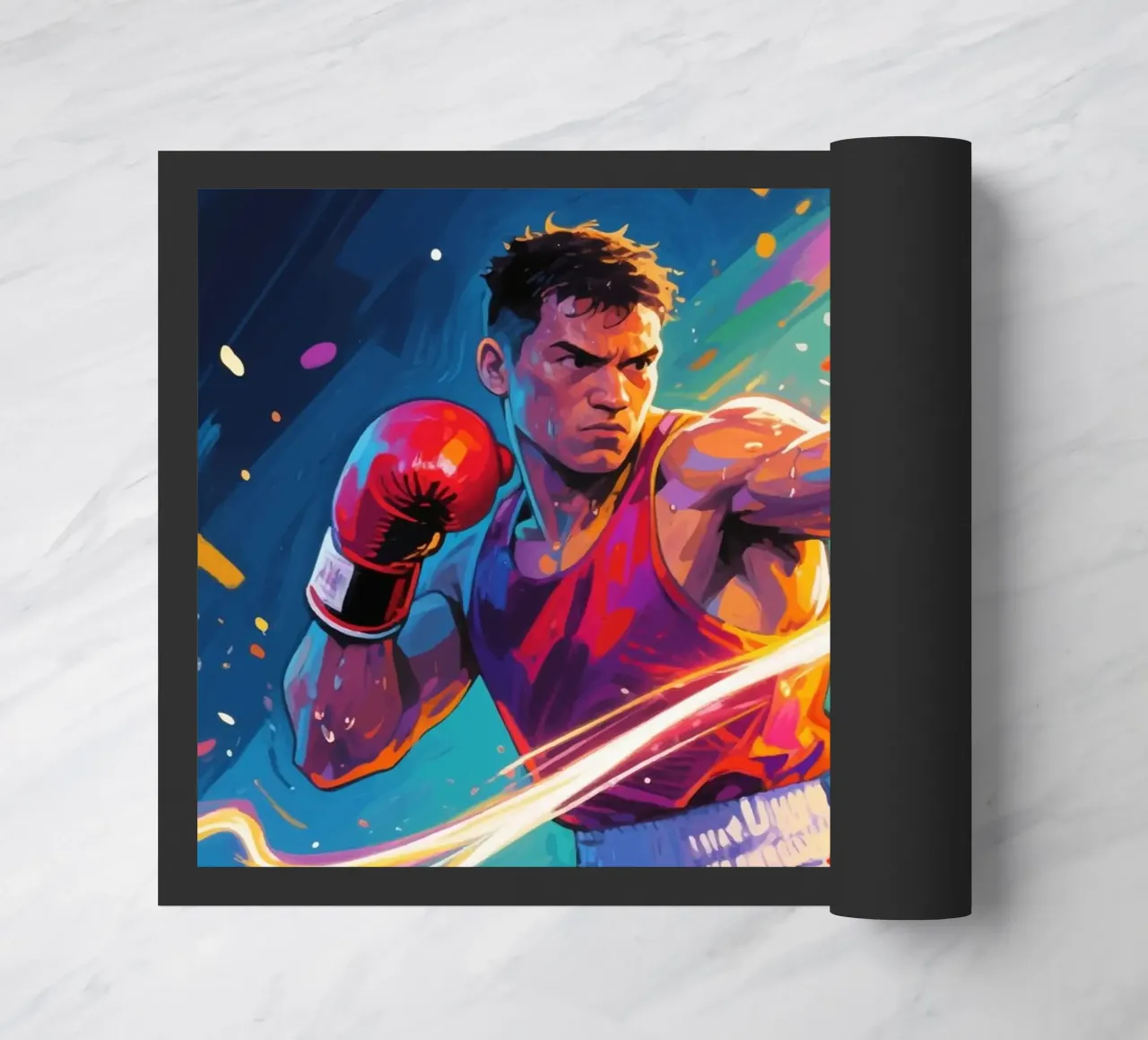 Pugile che colpisce un pugno zerbino da Slash Shop