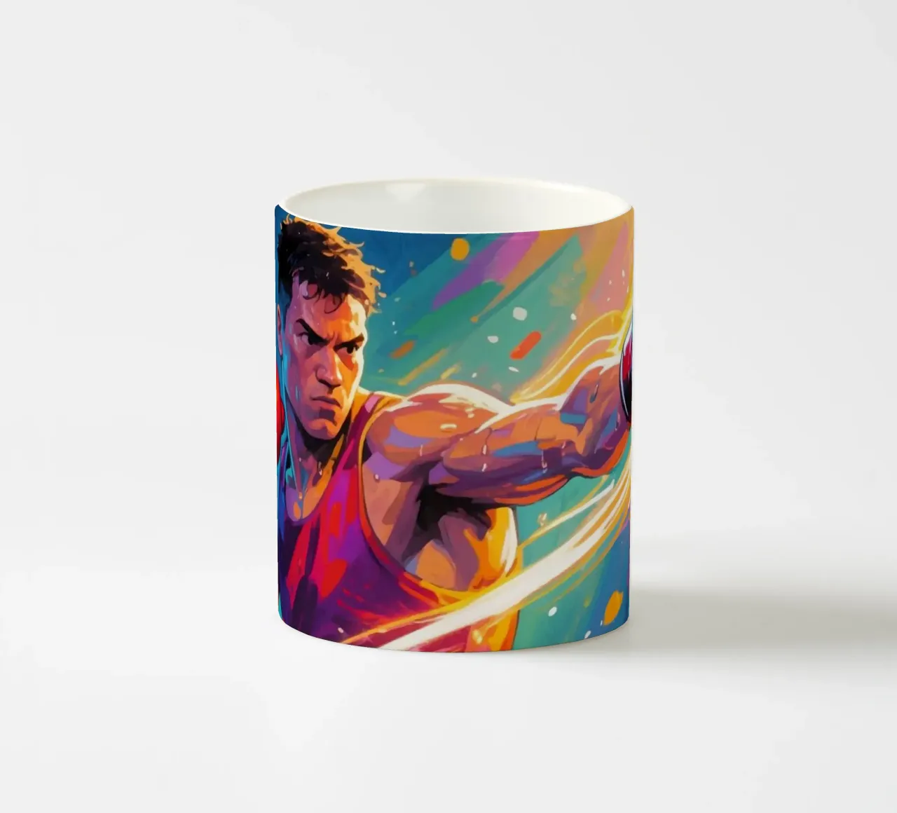 Pugile che colpisce un pugno tazza in ceramica da Slash Shop