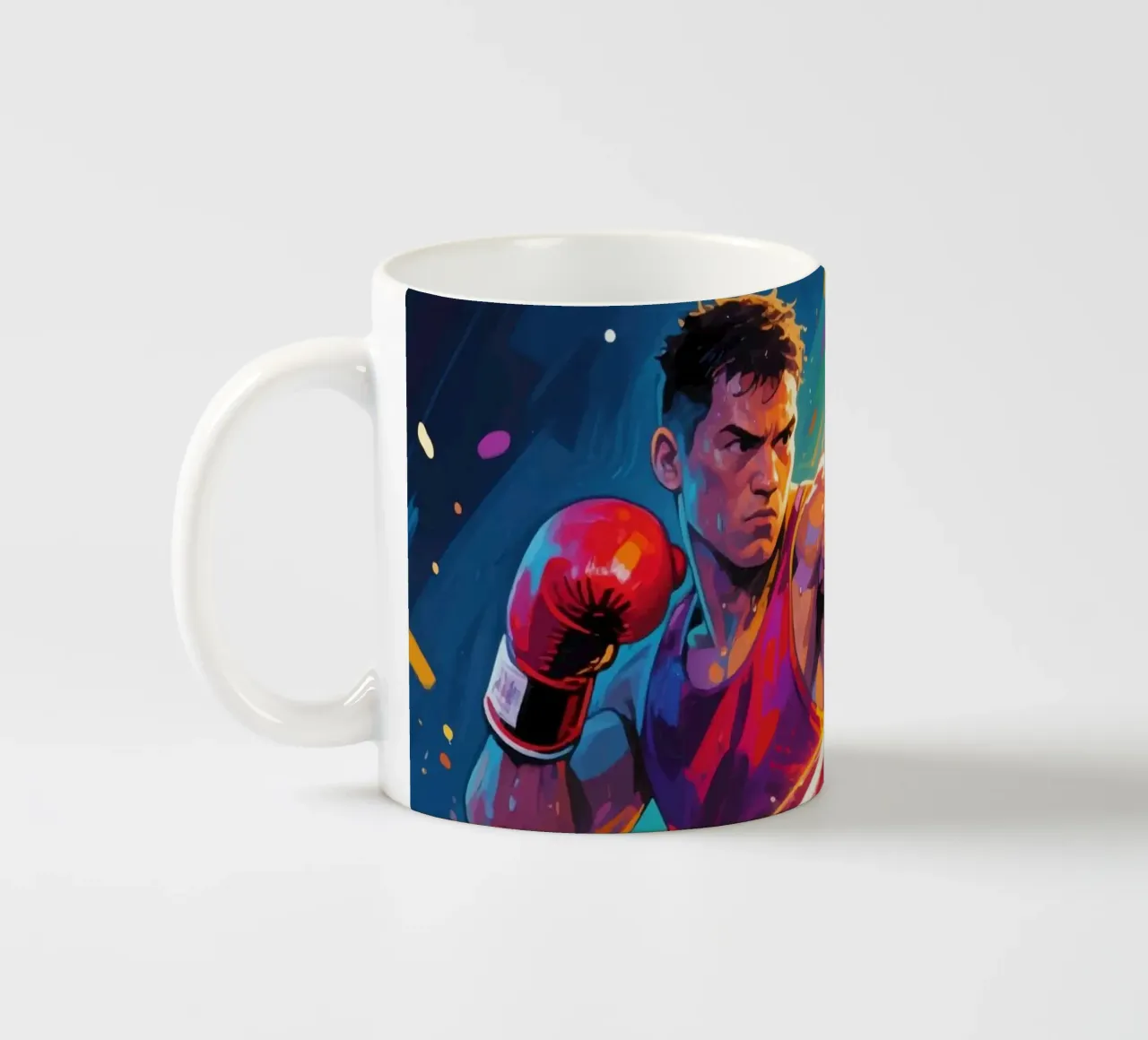 Pugile che colpisce un pugno tazza in ceramica da Slash Shop