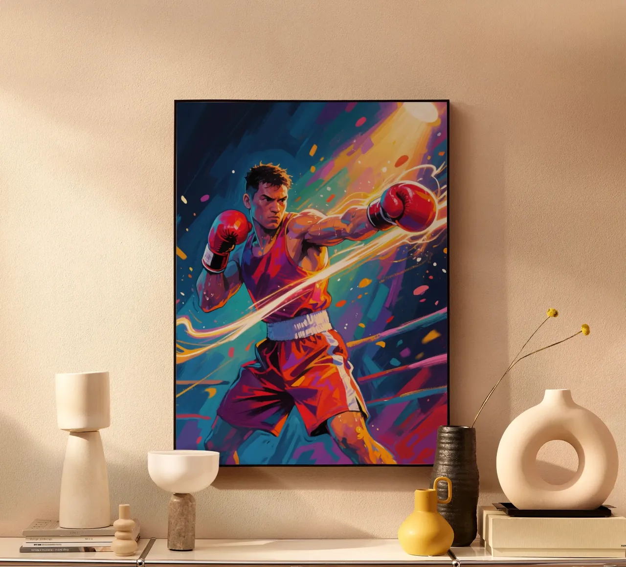 Pugile che colpisce un pugno plexiglass da Slash Shop