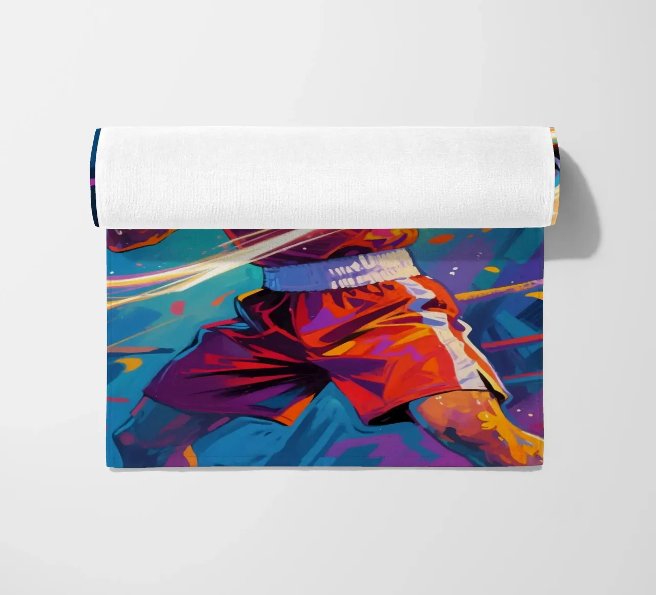 Pugile che colpisce un pugno telo mare da Slash Shop