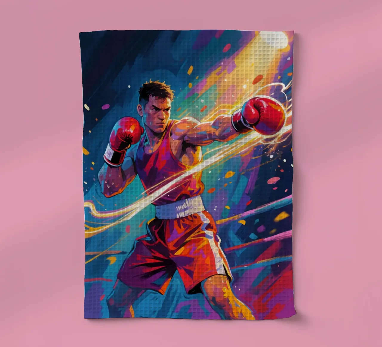 Pugile che colpisce un pugno canovaccio da cucina da Slash Shop