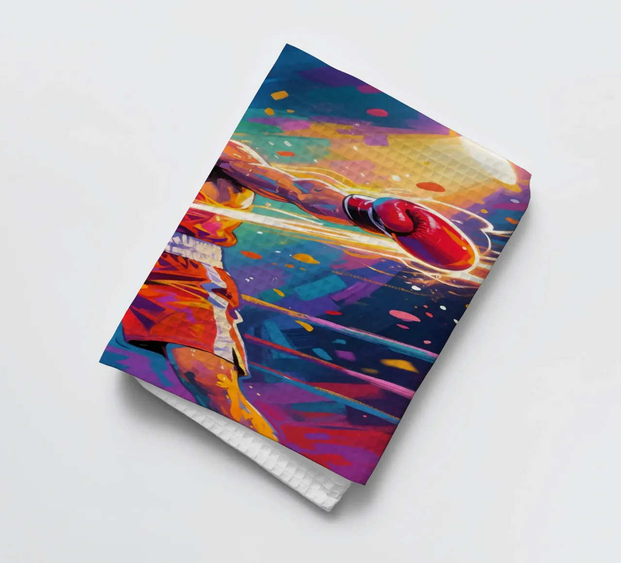 Pugile che colpisce un pugno canovaccio da cucina da Slash Shop