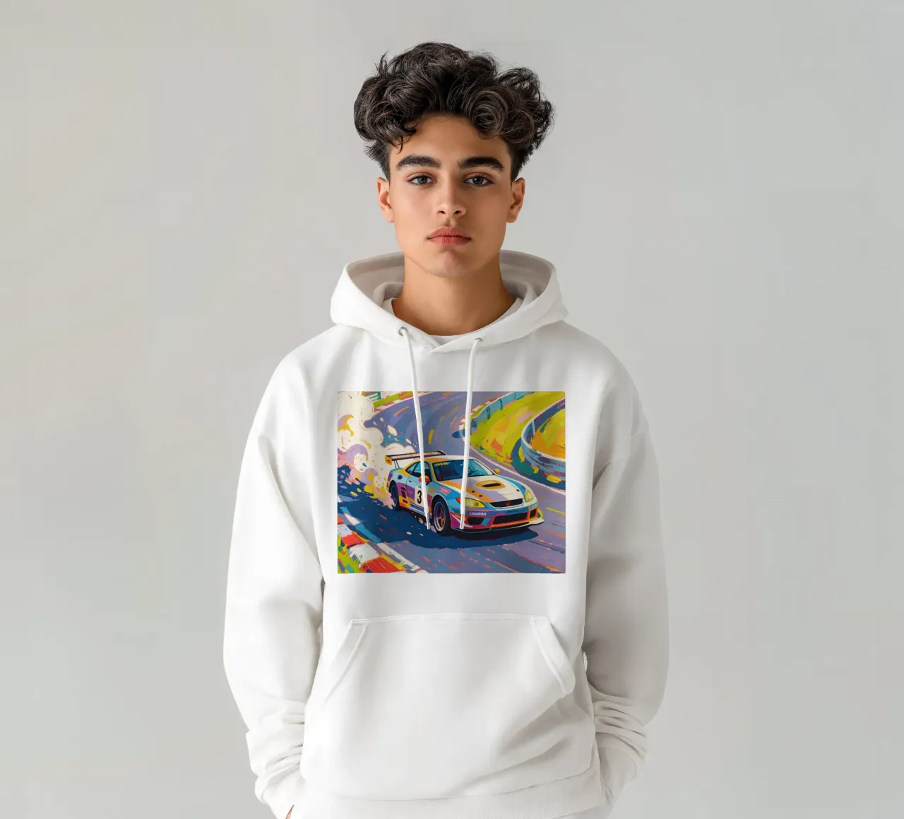 Auto da corsa in pista felpa con cappuccio da Slash Shop