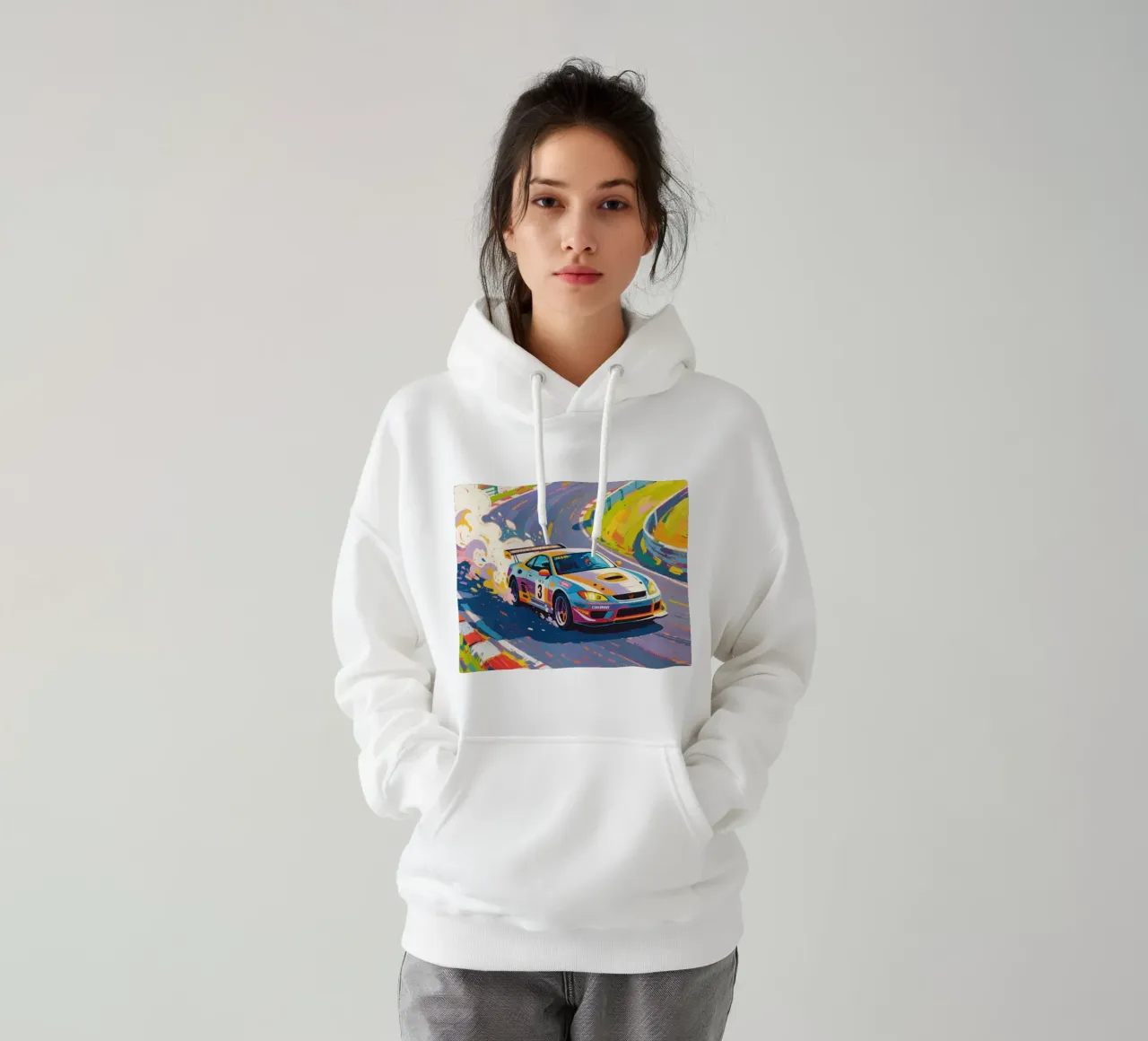 Auto da corsa in pista felpa con cappuccio da Slash Shop