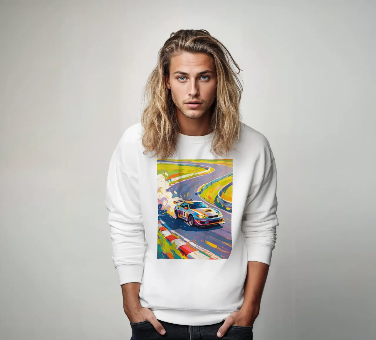 Autoracen op circuit sweatshirt van Slash Shop