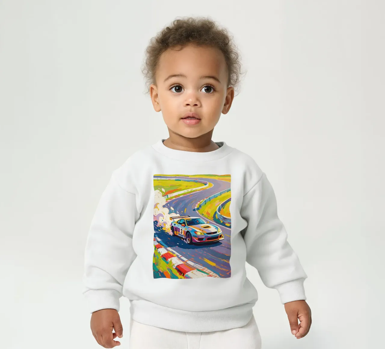 Auto da corsa in pista felpa neonato da Slash Shop