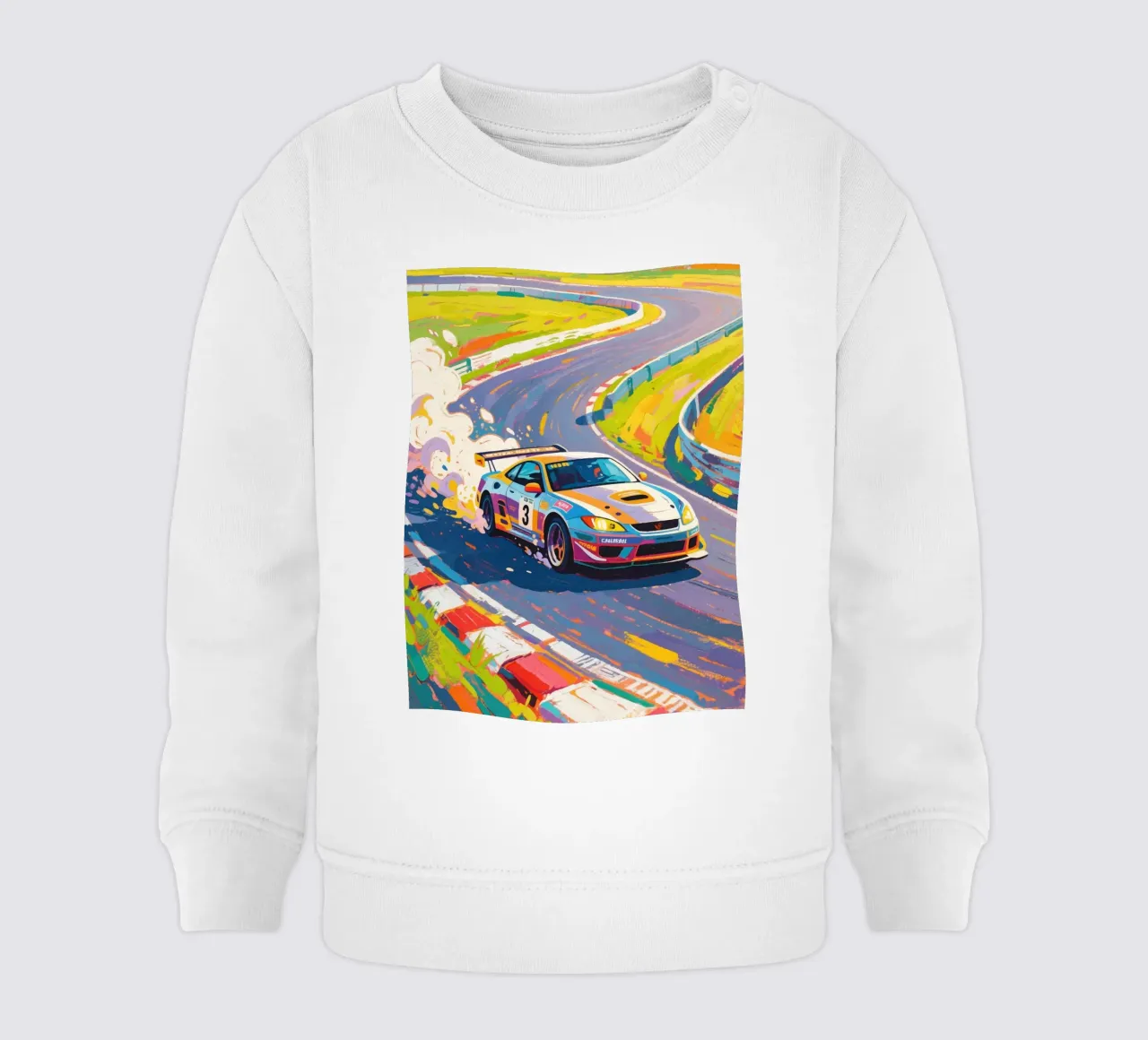 Auto da corsa in pista felpa neonato da Slash Shop