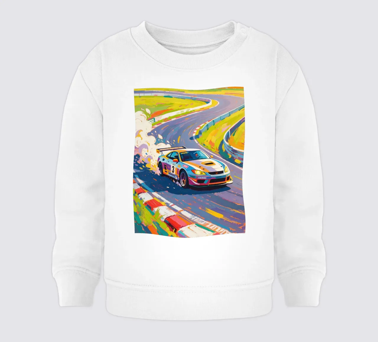 Auto da corsa in pista felpa neonato da Slash Shop