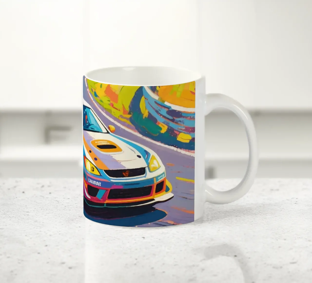 Auto da corsa in pista tazza in ceramica da Slash Shop