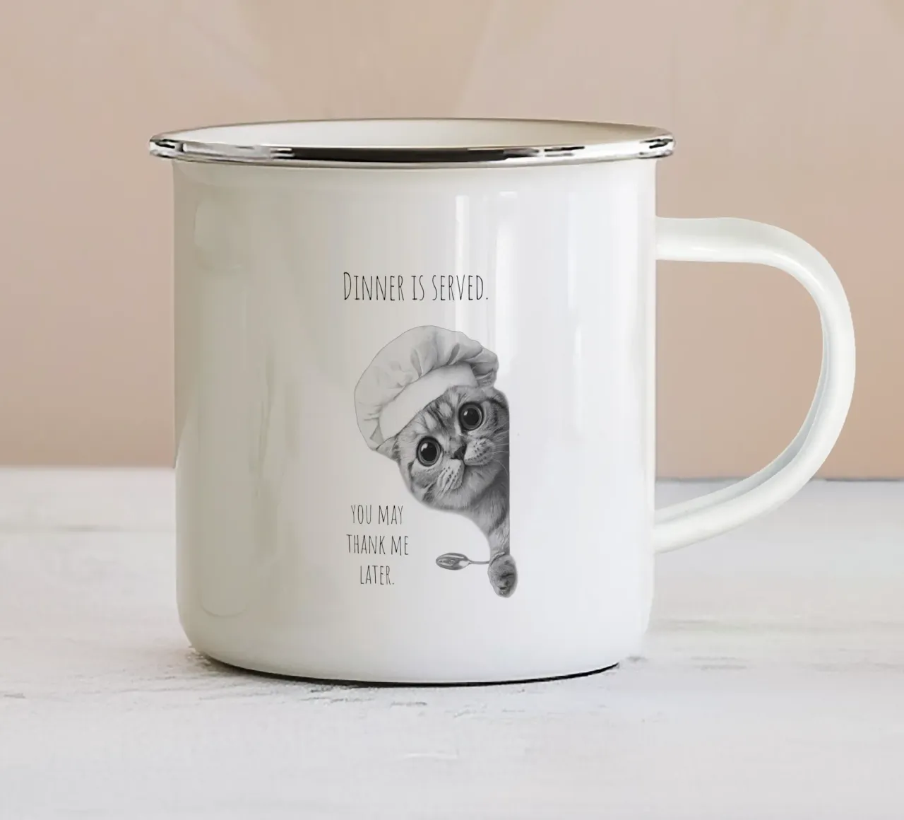 Il cibo è pronto tazza in smalto da Melanie Viola