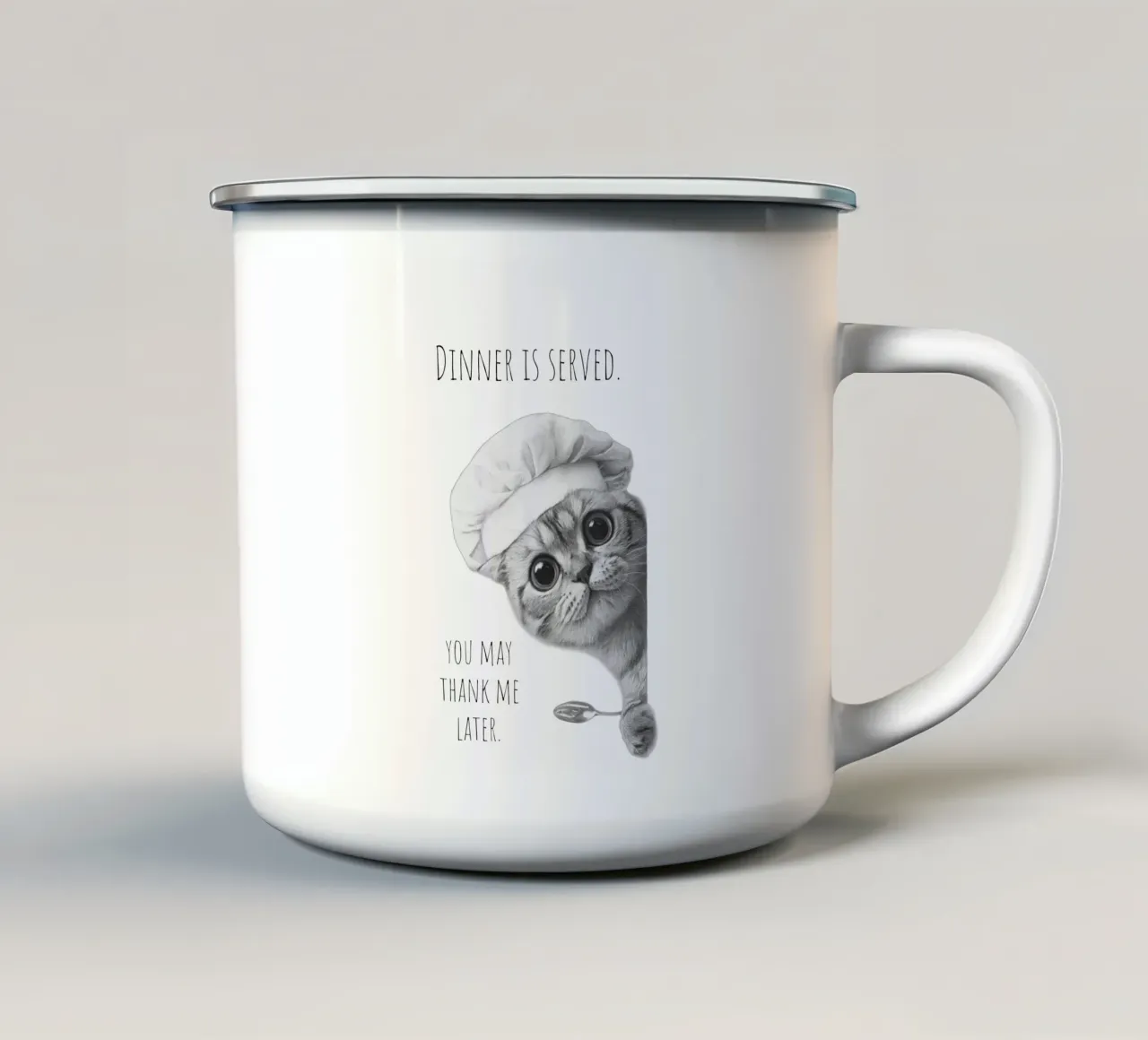 Il cibo è pronto tazza in smalto da Melanie Viola