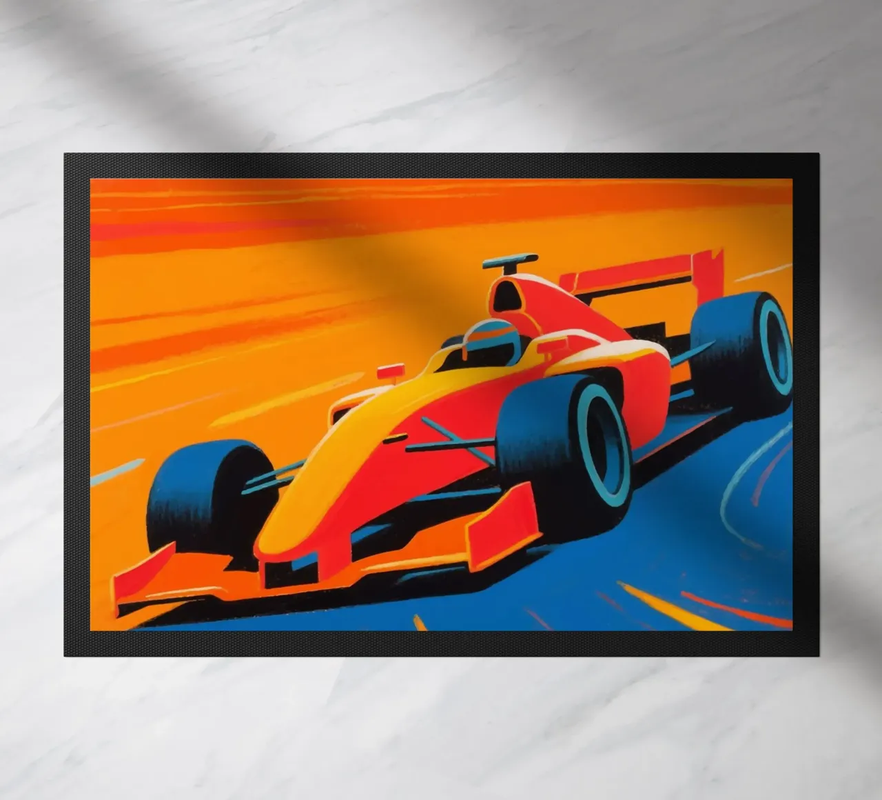 Auto di Formula in pista zerbino da Slash Shop