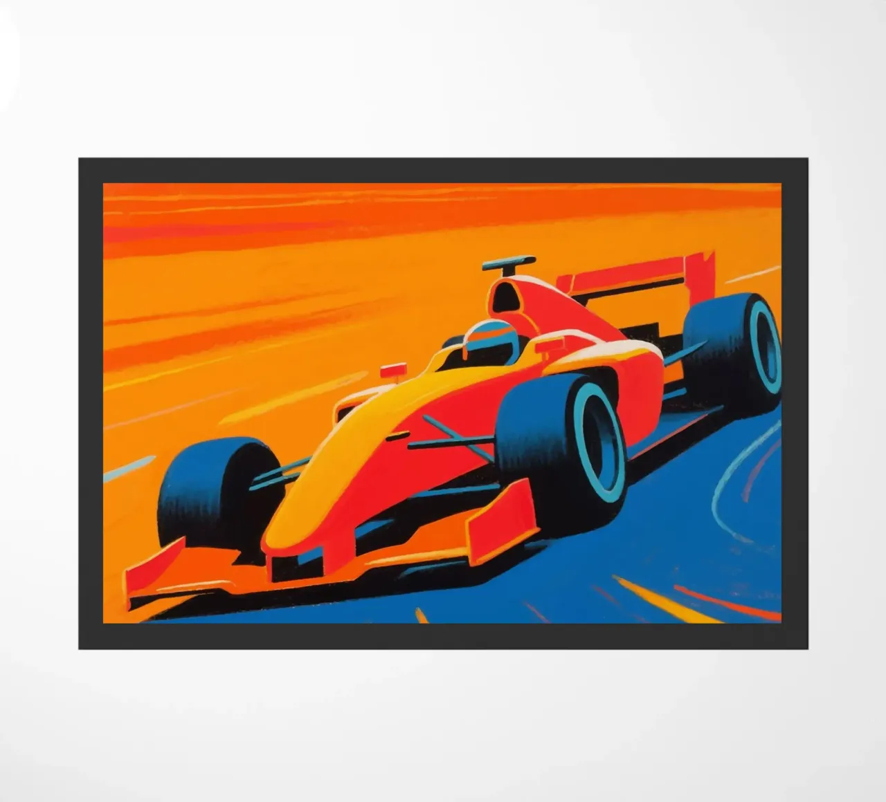 Auto di Formula in pista zerbino da Slash Shop