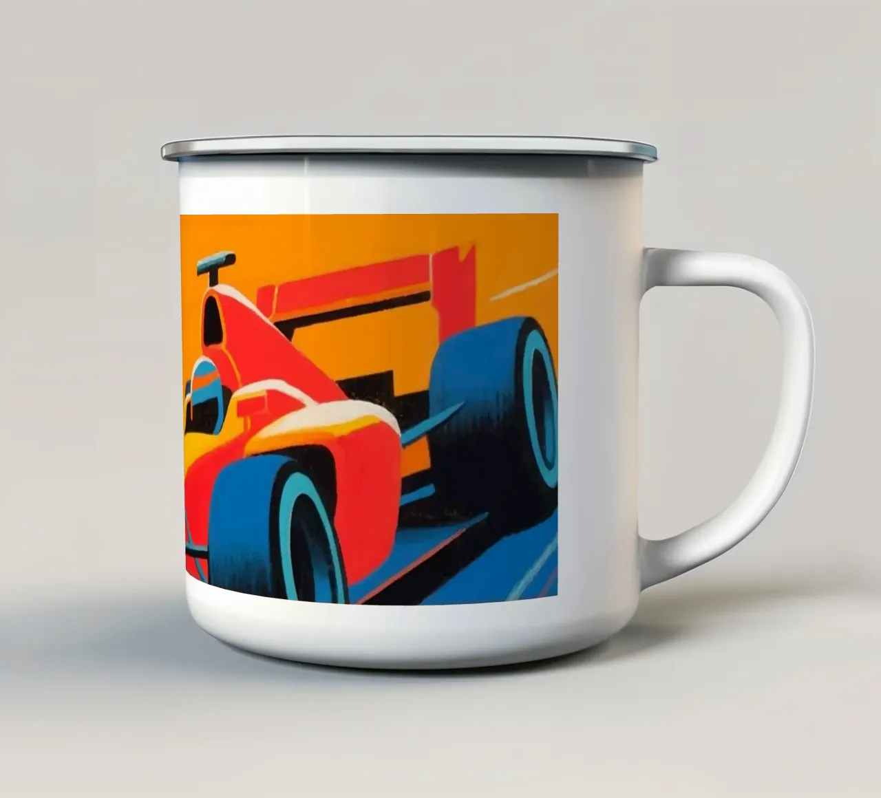 Auto di Formula in pista tazza in smalto da Slash Shop