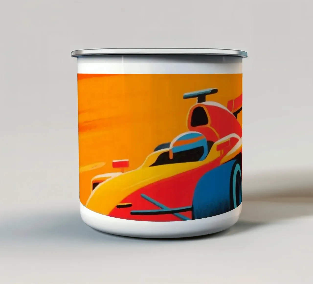 Auto di Formula in pista tazza in smalto da Slash Shop