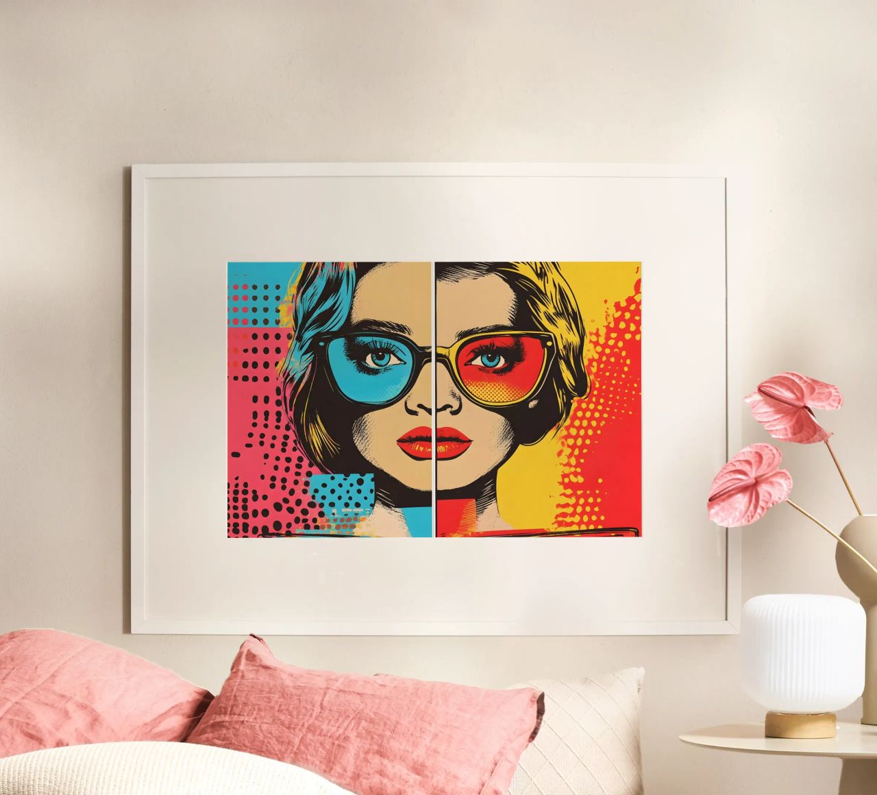 Pop-Art-inspiriertes Frauenporträt Poster von M-Ulrich-Digital Art