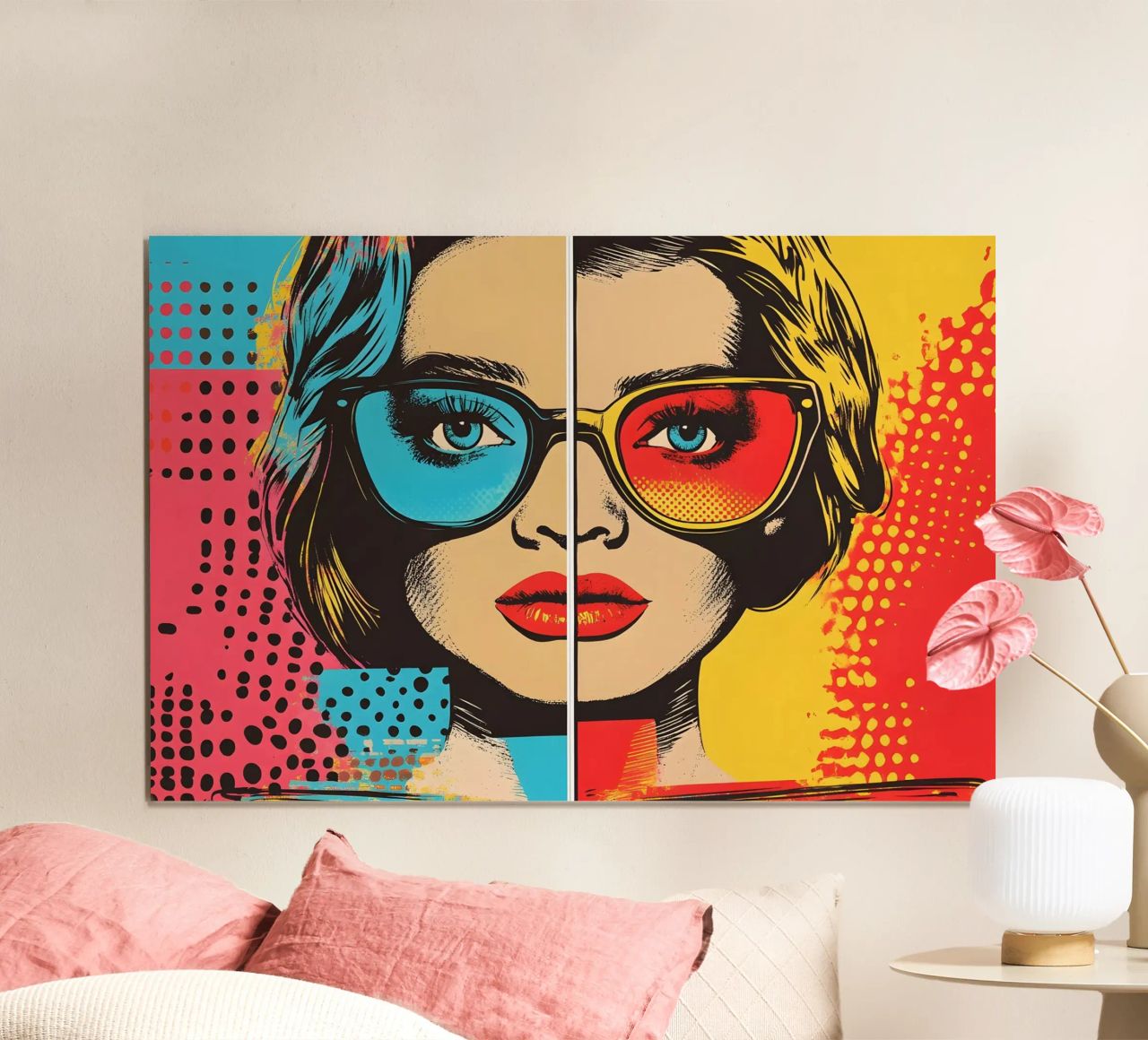 Pop-Art-inspiriertes Frauenporträt Poster von M-Ulrich-Digital Art