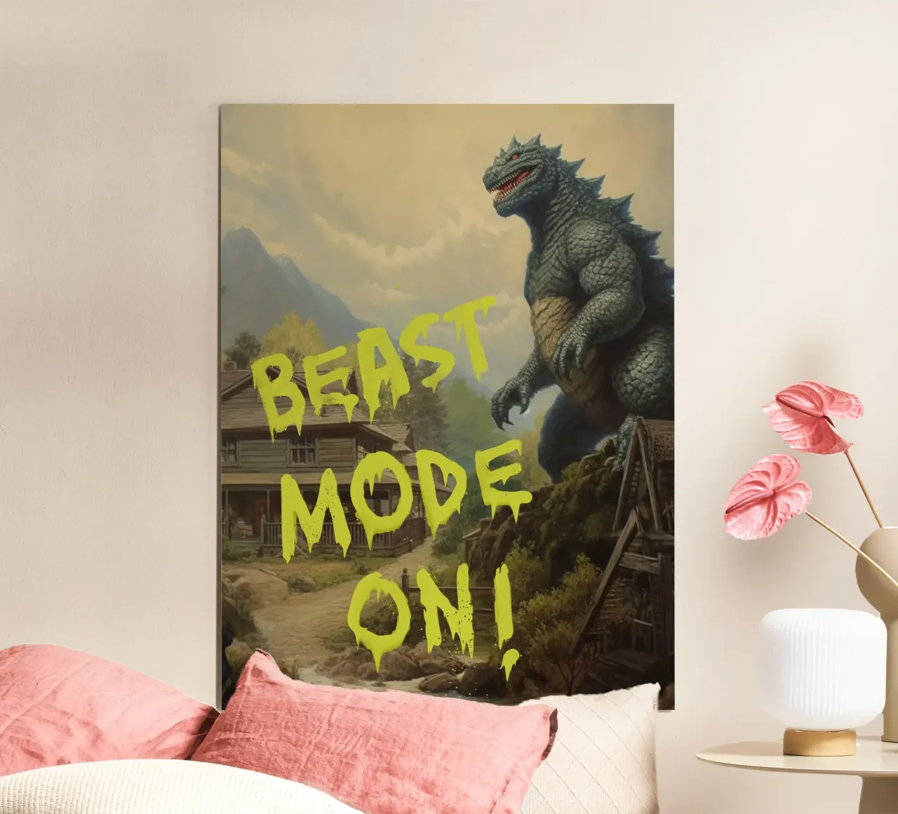 Beast mode on poster con telaio in legno da Dikhotomy