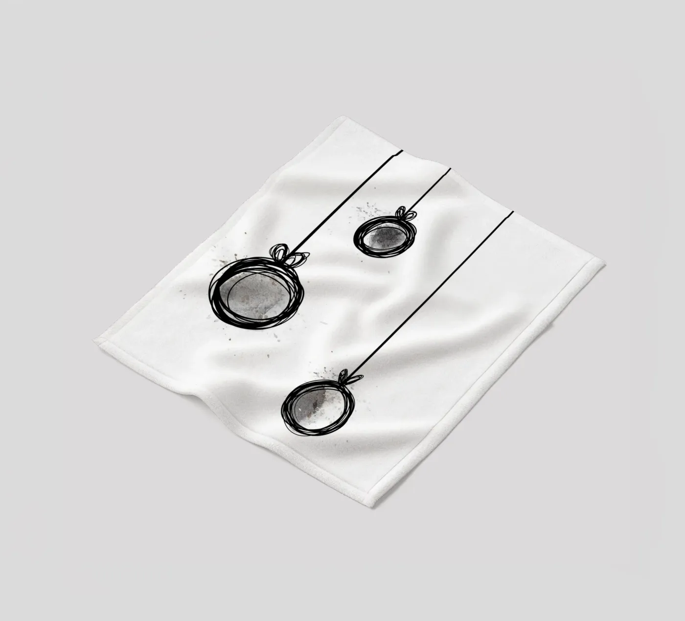 Weihnachtskugeln fleece blanket by Christmas with Froilein Juno