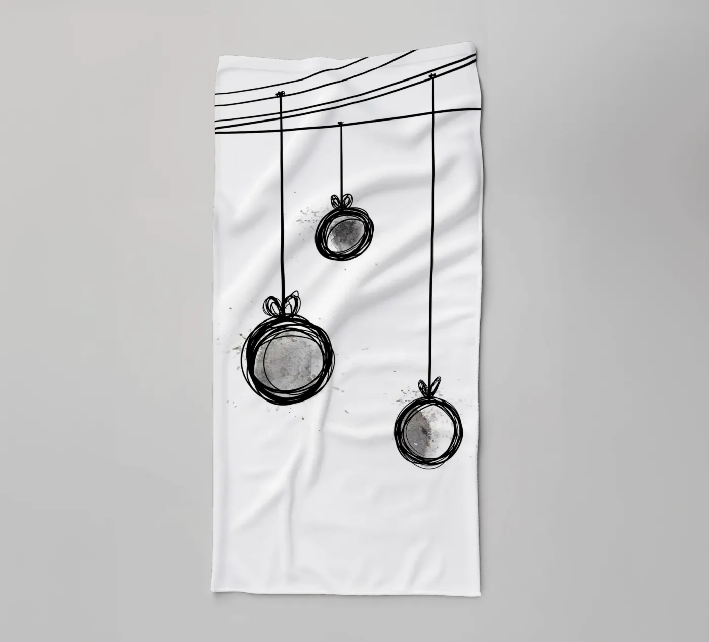 Weihnachtskugeln towel by Christmas with Froilein Juno