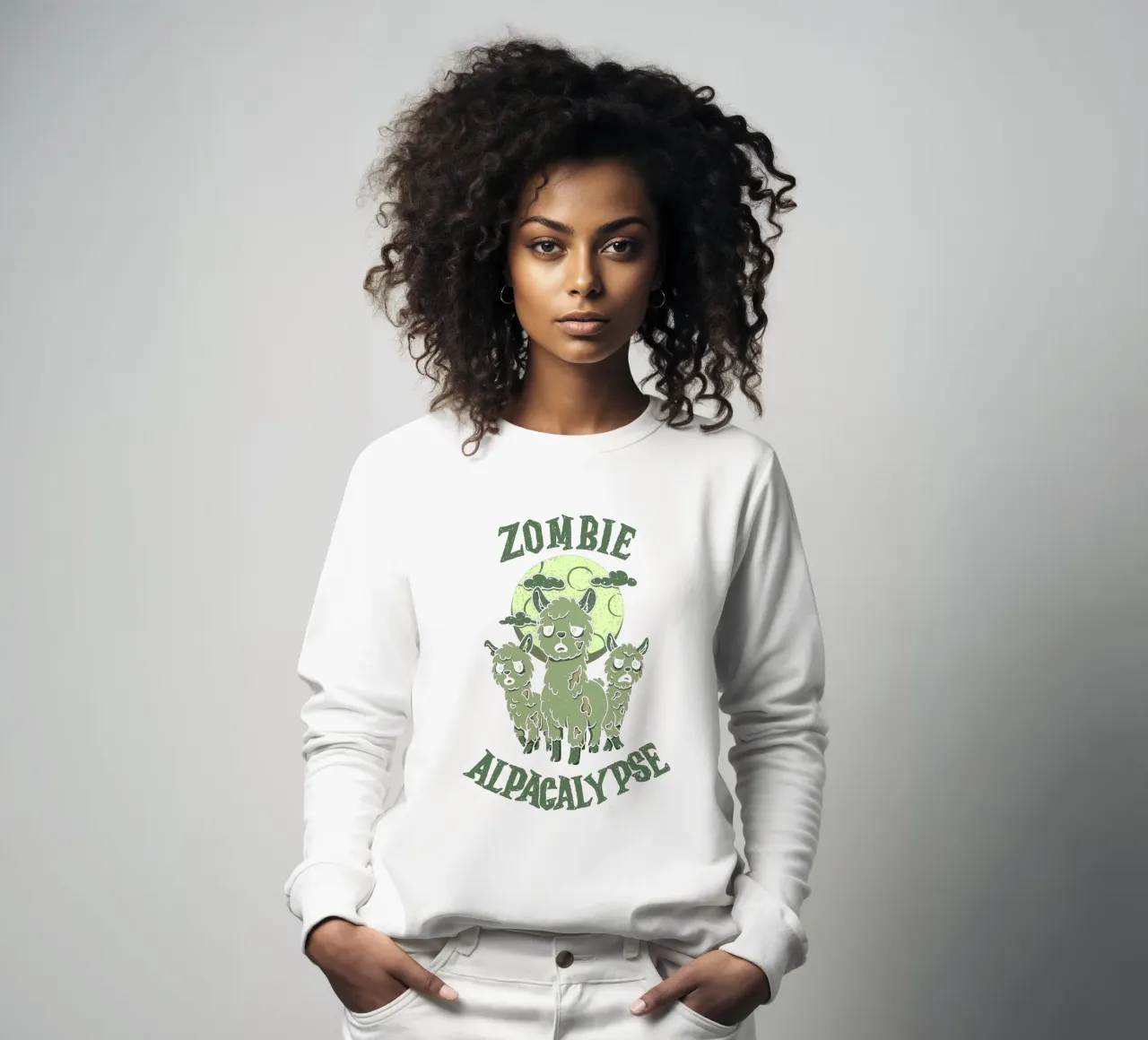Zombie Alpacalypse sweatshirt by Loobs