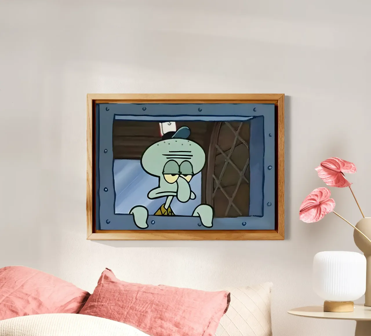 Squidward and Window alluminio dibond da Funny Frame Factory