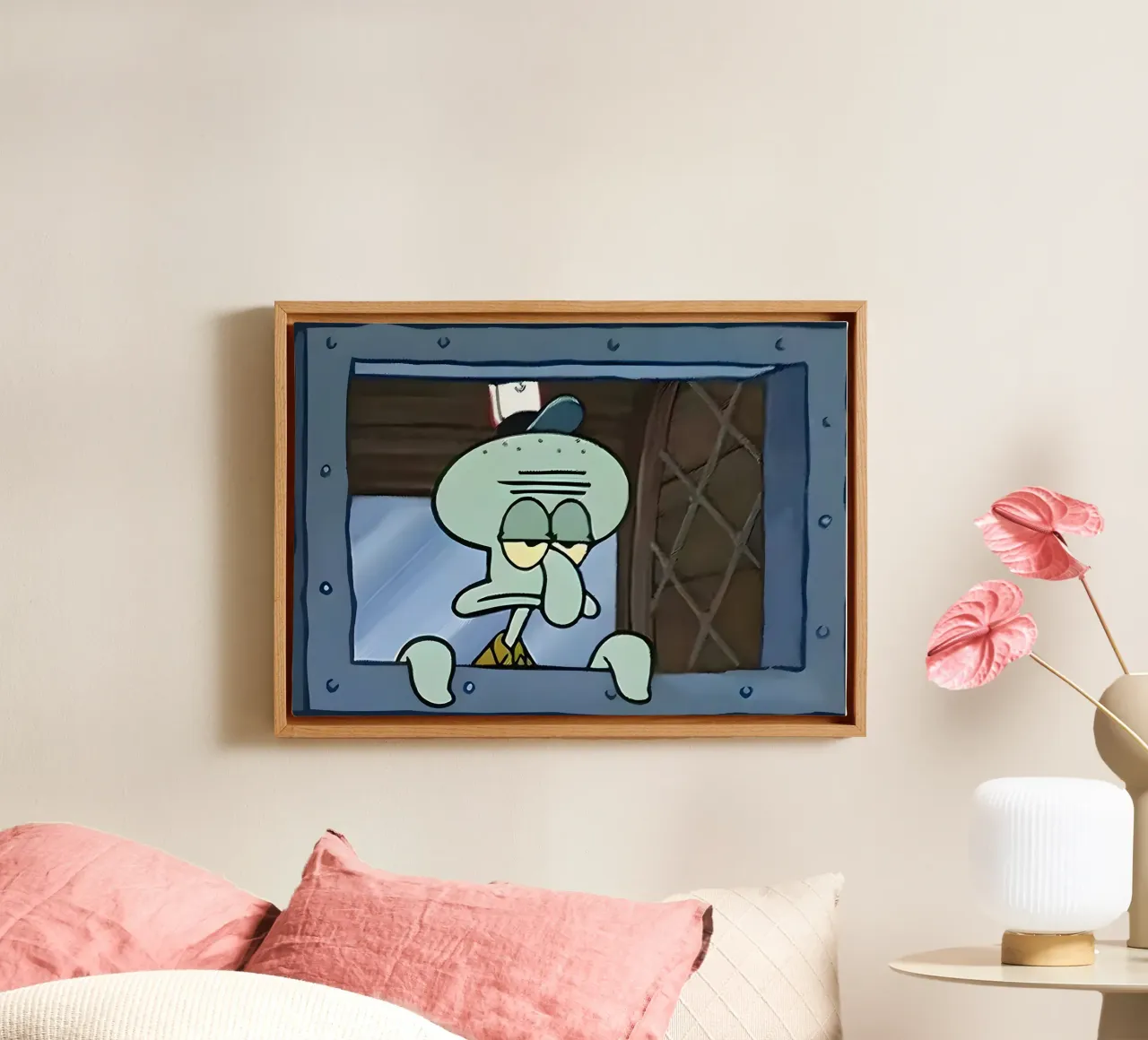 Squidward and Window tela da Funny Frame Factory